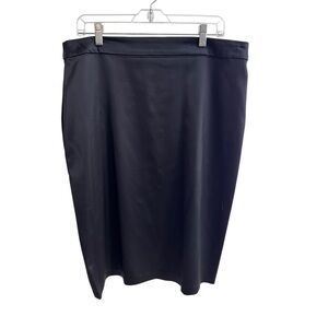 Tadashi Black Satin Knee Length Pencil Skirt Womens Size 16 Evening Cocktail